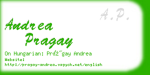 andrea pragay business card